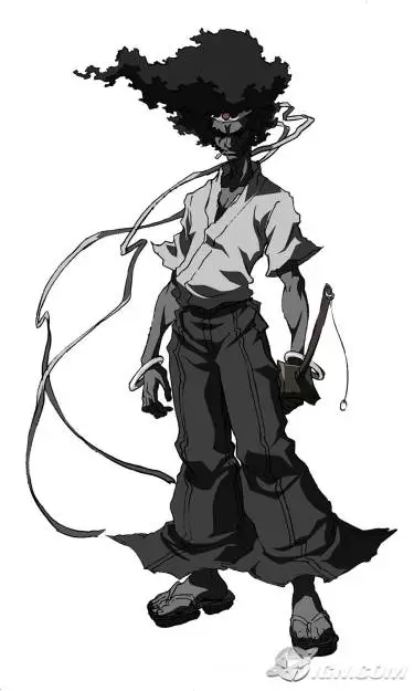 Screenshot Afro Samurai Screenshot dari anime Afro Samurai yang menunjukkan karakter utama