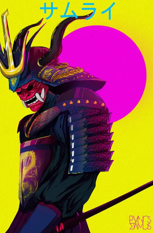 Seni dan keindahan anime samurai Ilustrasi estetis anime samurai