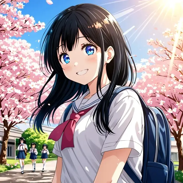 Kenangan Manis Gambar teman-teman sekolah anime yang bahagia