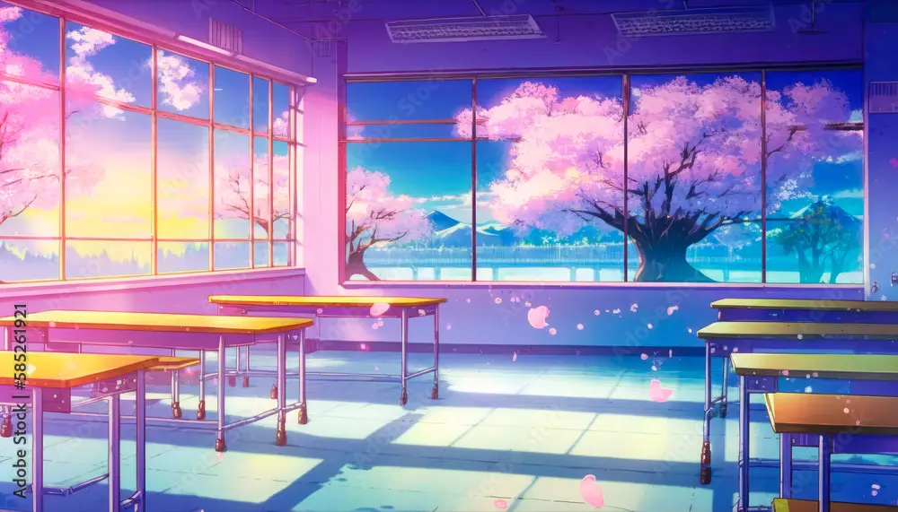 Berbagai macam kehidupan sekolah anime Ilustrasi kehidupan sekolah anime