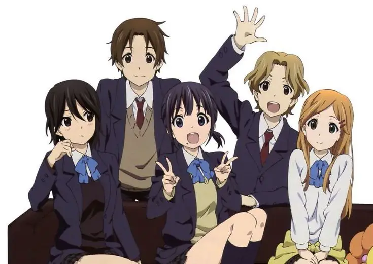 Persahabatan di anime Gambar sekelompok teman sekolah anime