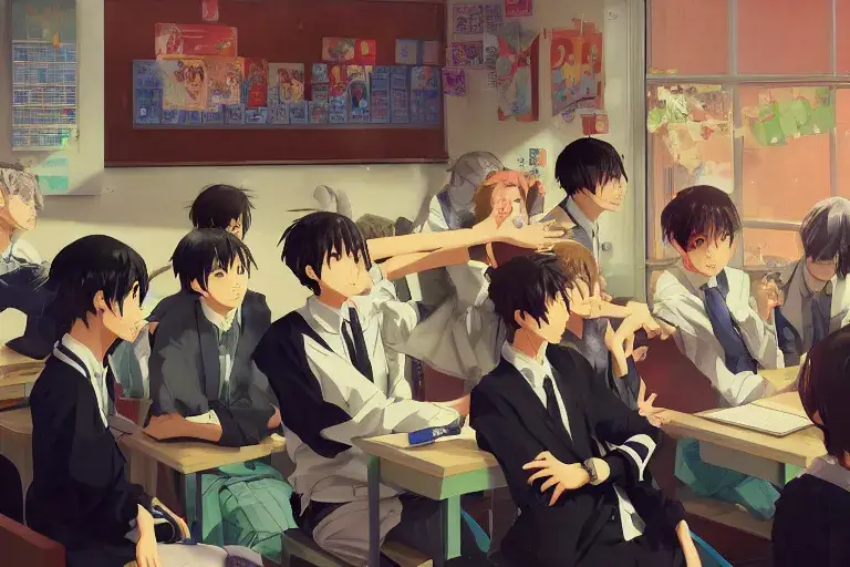 Adegan Romantis Anime Sekolah Gambar adegan romantis di anime sekolah