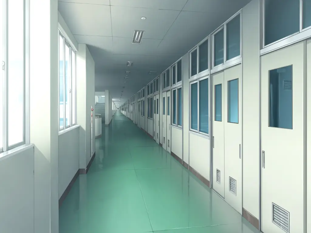 Pemandangan kehidupan sekolah anime yang indah