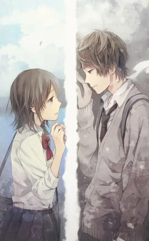 Anime Couple Sekolah yang Romantis Pasangan anime sekolah yang menggemaskan