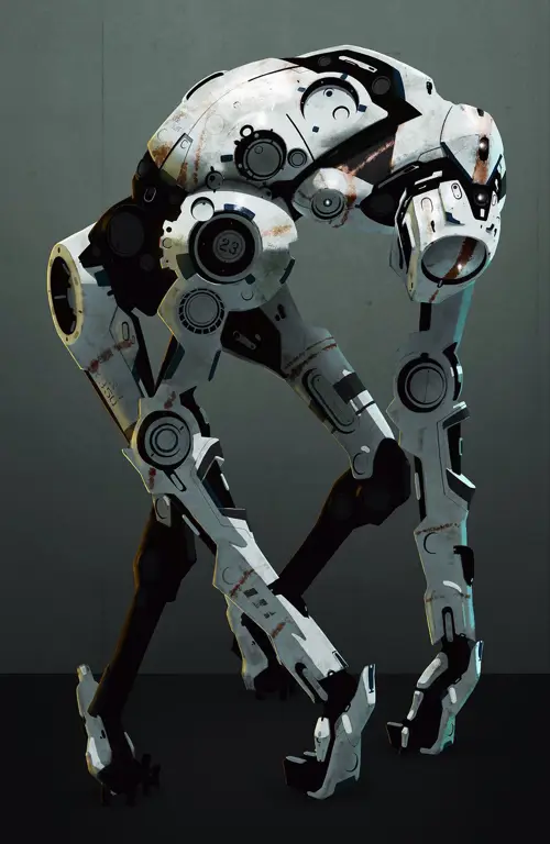 Teknologi Canggih dalam Dunia Anime Sci-Fi Robot futuristik dengan desain yang unik