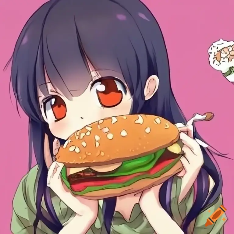 Menikmati Hidangan Berbuka Puasa Bersama Anime Karakter anime menikmati makanan