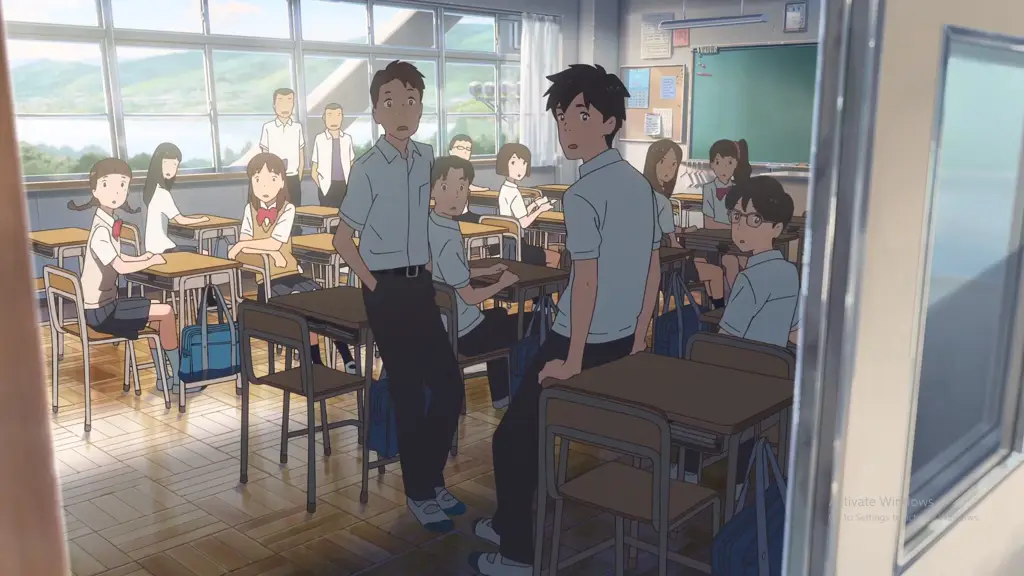Menikmati Anime Bersama Teman Teman-teman sedang menonton anime dengan gembira