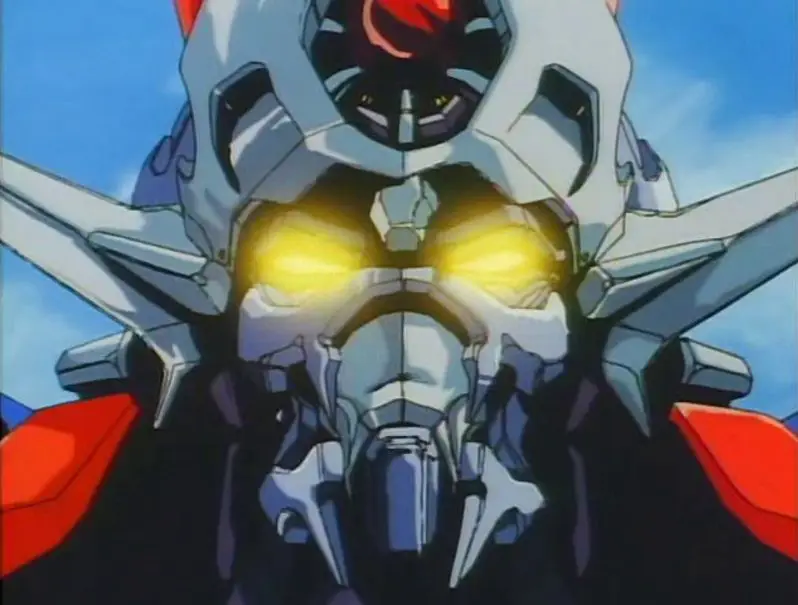 Adegan pertarungan robot mecha di anime