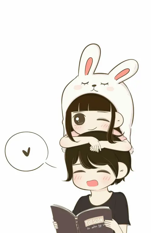 Pasangan Anime Imut Pasangan anime imut yang sedang berpelukan