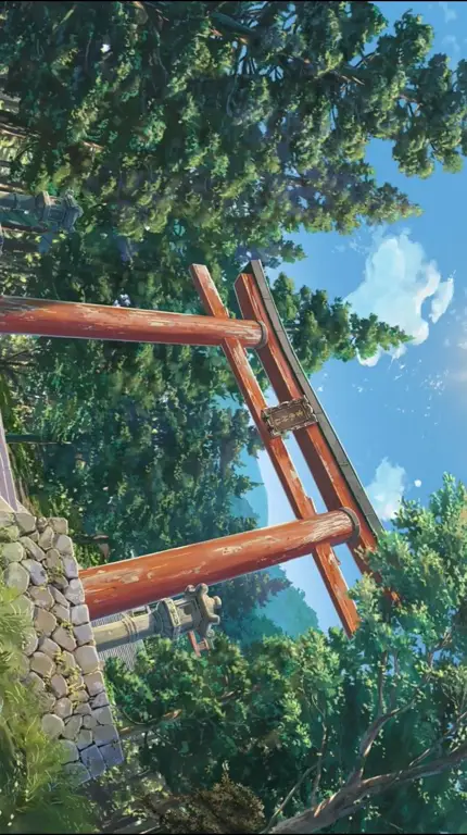 Pemandangan Anime yang Menawan Pemandangan Anime Mirip Kimi no Na Wa.