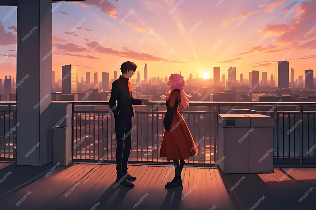 Anime dengan pemandangan romantis Pemandangan romantis anime