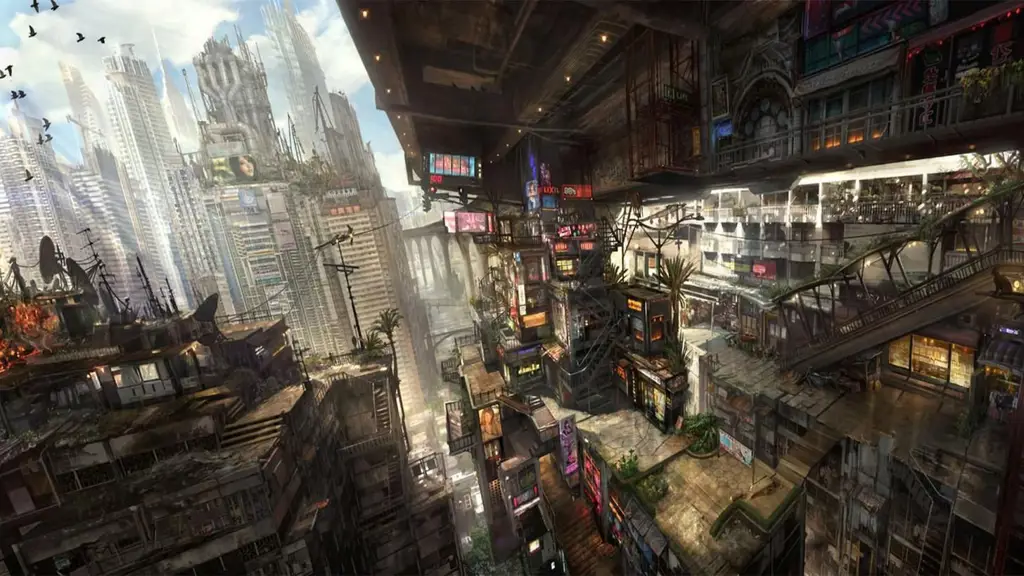 Visi Masa Depan dalam Anime Konsep seni kota masa depan di anime