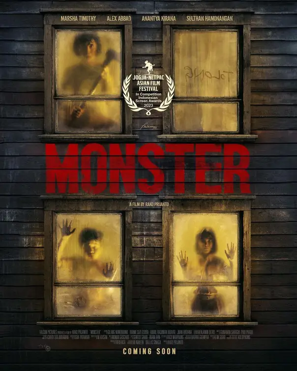 Poster anime Monster dengan gambar tokoh utama