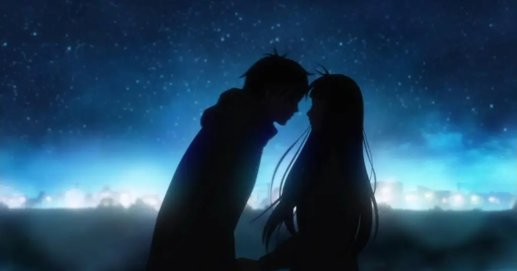 Suasana Romantis Malam Hari Pemandangan malam romantis di anime