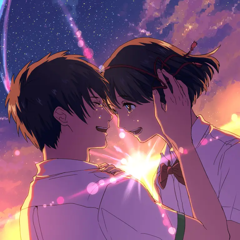 Keindahan Romansa dalam Anime Karakter anime dalam latar romantis