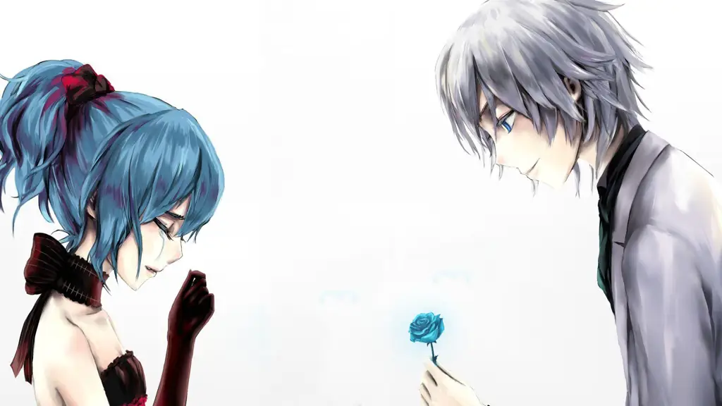 Ilustrasi pasangan anime yang sedang sedih dan romantis Pasangan anime yang sedih dan romantis