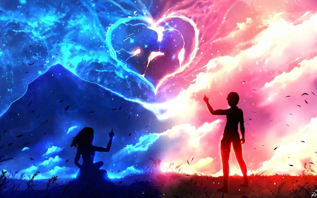 Pemandangan indah dalam anime romantis