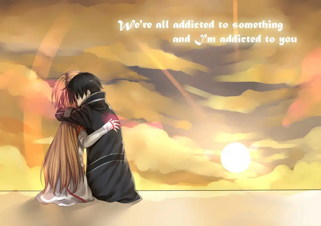 Adegan mengharukan dari anime shonen ai Gambar dua anak laki-laki anime memeluk sambil sedih