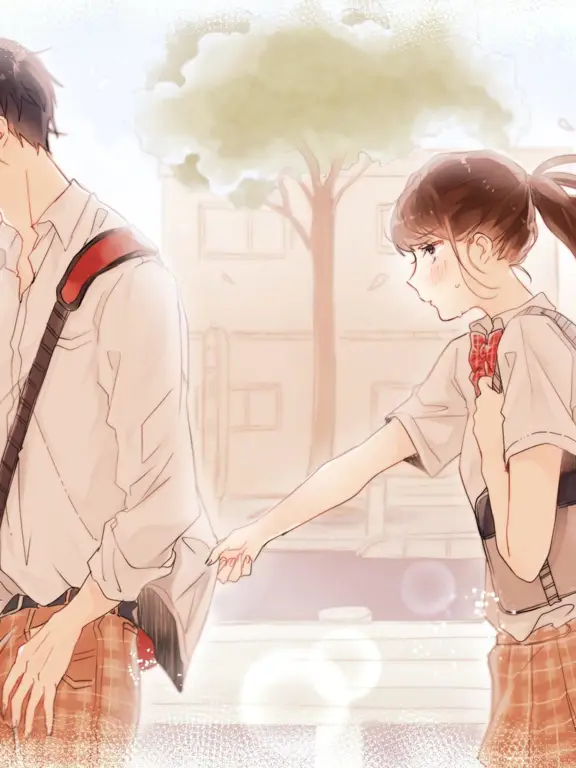 Persahabatan dan cinta dalam anime shoujo ai Gambar dua gadis anime bergandengan tangan