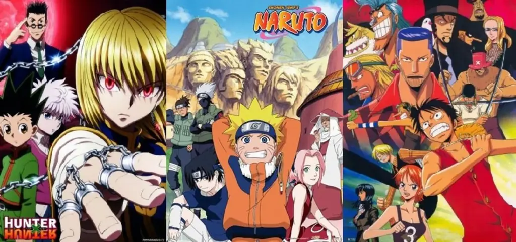 Kolase Anime Shounen Terbaik Sepanjang Masa Gambar kolase berbagai anime shounen populer