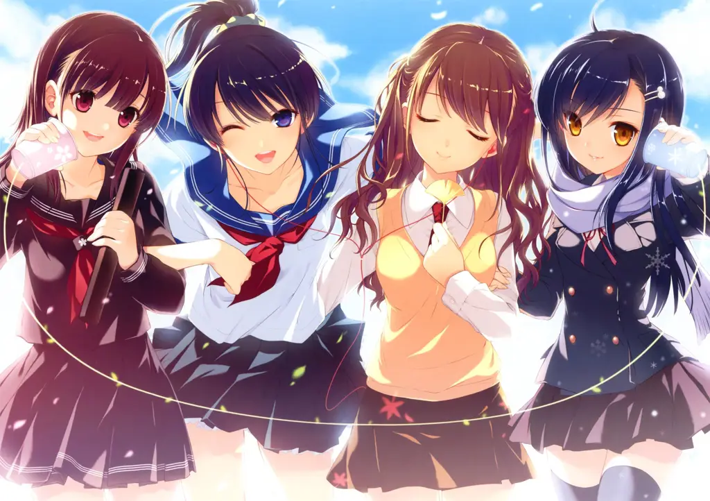 Persahabatan di sekolah, inti dari banyak anime shoujo ai Gambar adegan persahabatan di sekolah antara siswi anime