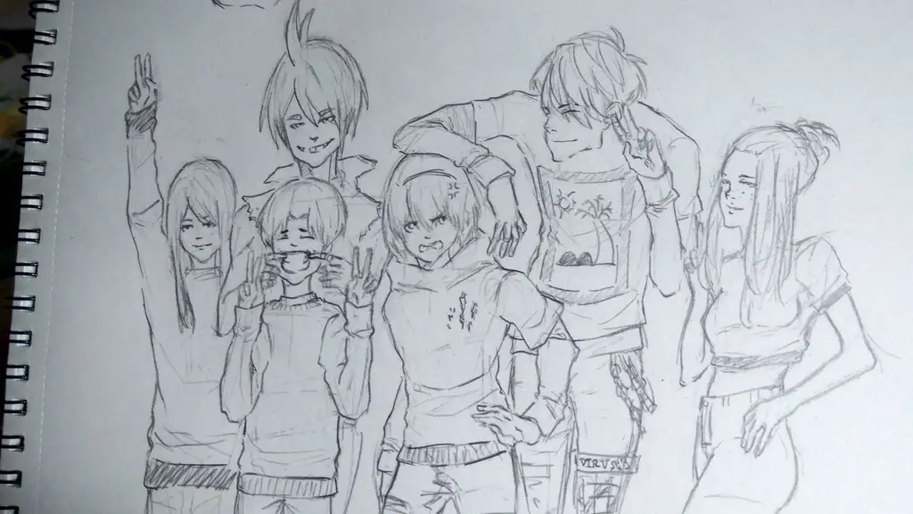 Persahabatan yang kuat dalam dunia anime Gambar sekelompok teman anime