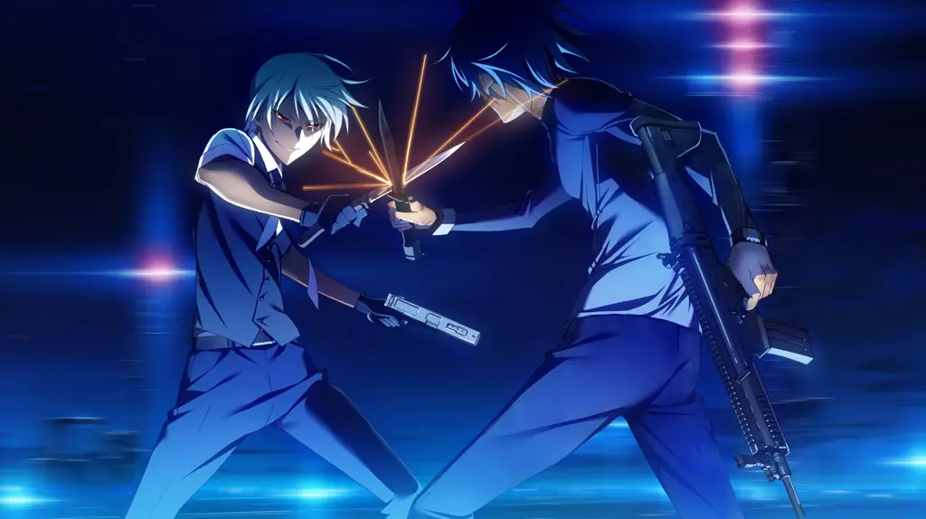 Aksi pertarungan yang seru Karakter-karakter anime sedang bertarung