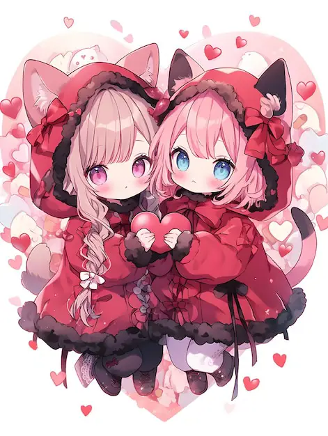 Gadis Anime Couple yang Lucu Gambar gadis anime couple yang lucu