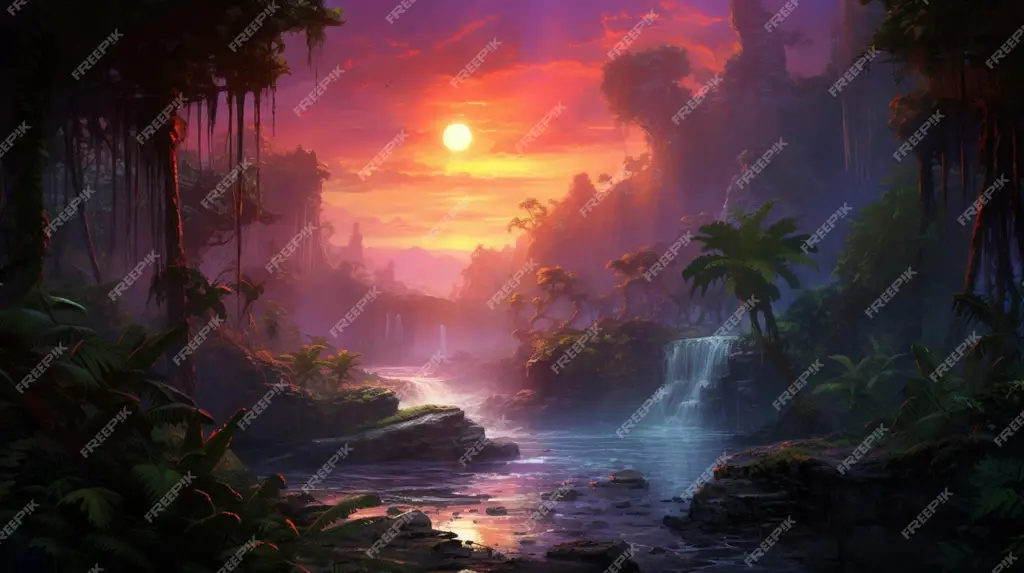 Pemandangan Romantis Anime Gambar pemandangan anime romantis saat matahari terbenam