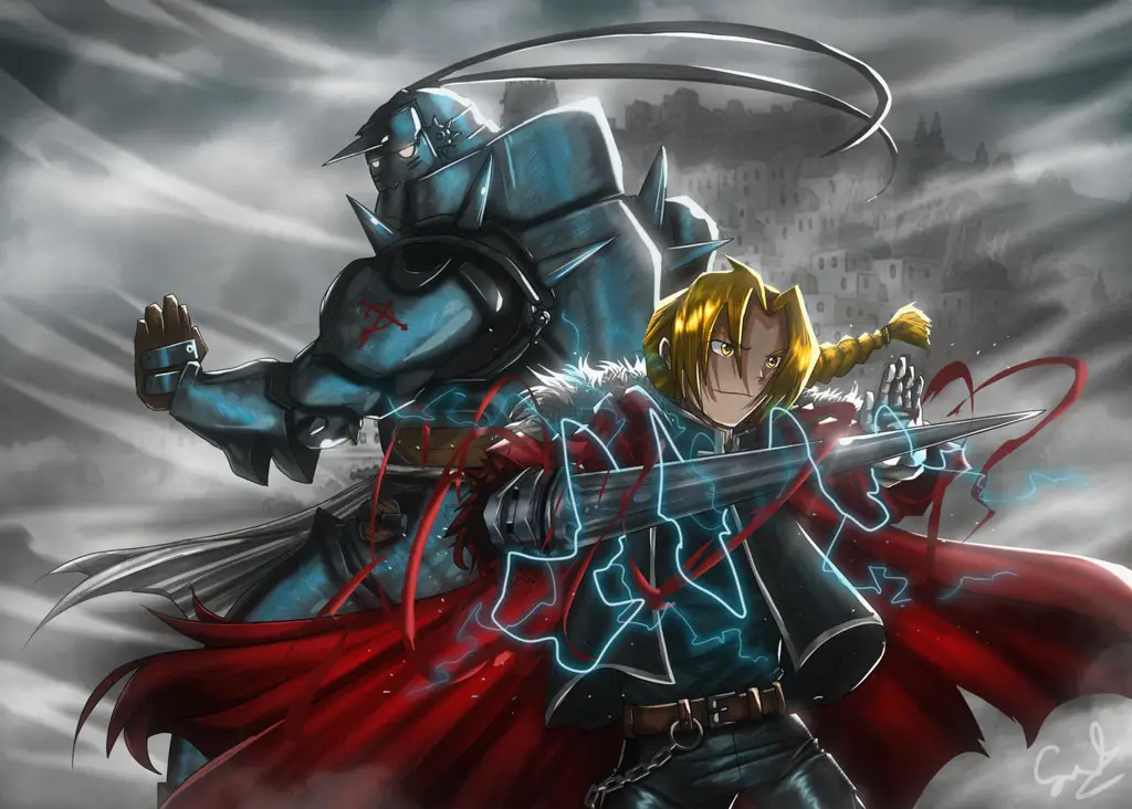 Gambar visual yang menarik dari anime Fullmetal Alchemist Brotherhood