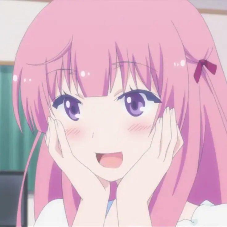 Ekspresi gadis anime yang sedang jatuh cinta Gadis anime yang sedang memerah pipi