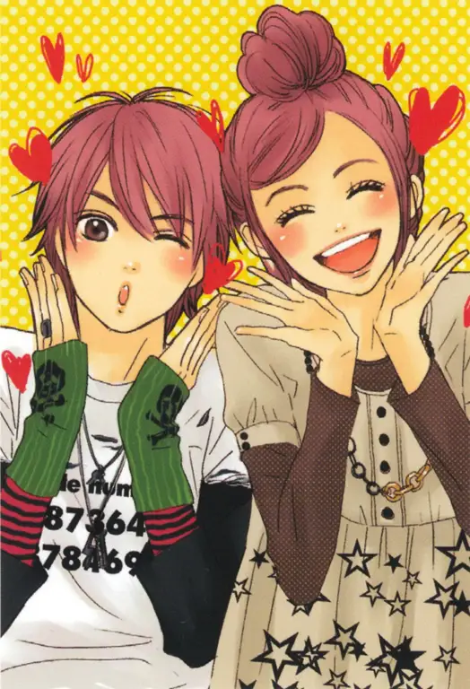 Lovely Complex: Perbedaan Tinggi, Cinta Sejati Gambar pasangan utama anime Lovely Complex