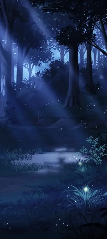 Suasana tenang yang cocok untuk menonton anime Pemandangan malam yang indah dalam anime