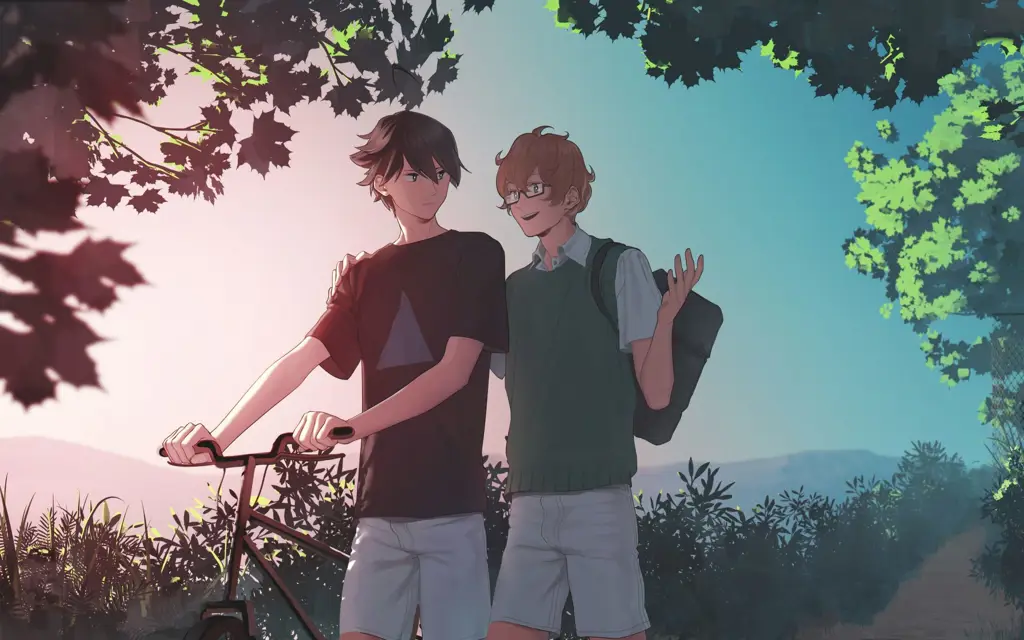 Menikmati anime bersama teman Gambar teman-teman anime menonton televisi bersama