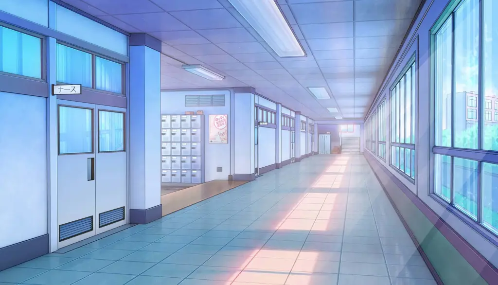 Pemandangan sekolah yang indah dan damai dalam anime Gambar pemandangan sekolah anime yang indah dan menenangkan