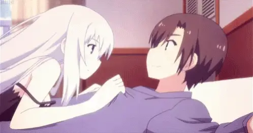 Momen Romantis di Anime Slice of Life Pasangan anime sedang berpelukan dan menikmati momen romantis