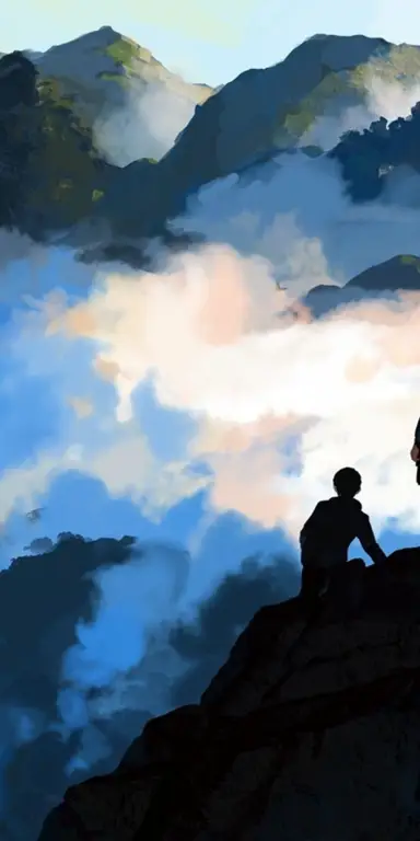 Pemandangan Romantis Anime Gambar pemandangan anime yang romantis