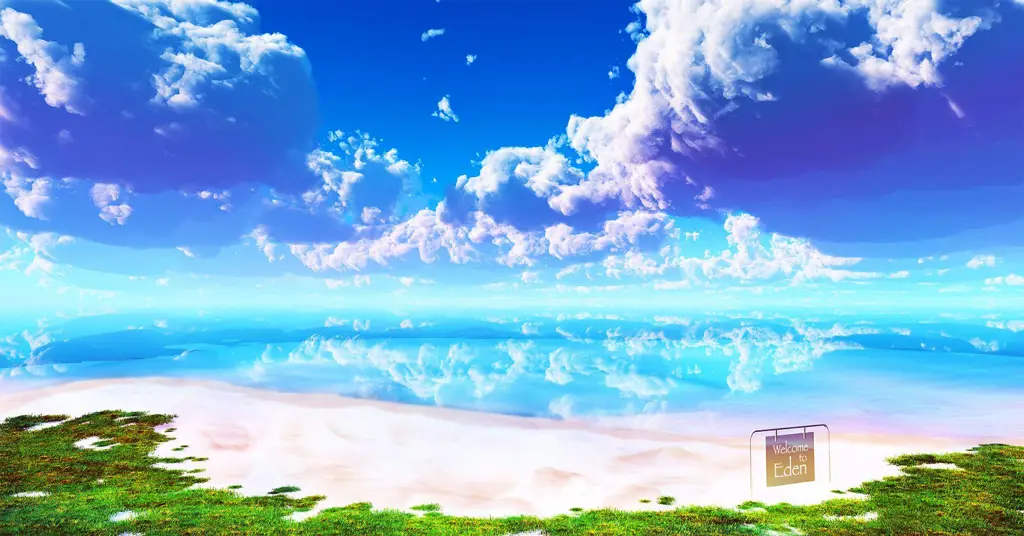 Anime Summer dengan Latar Pantai yang Menawan Pemandangan pantai yang indah dalam anime musim panas
