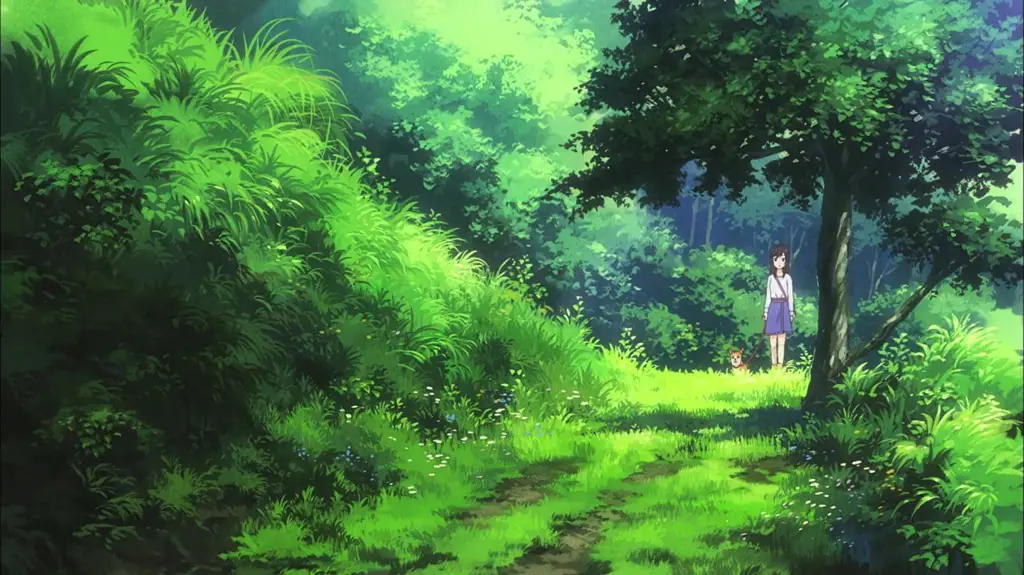 Pemandangan pedesaan yang indah di anime Non Non Biyori