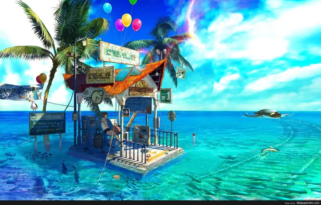 Pemandangan Indah di Anime Musim Panas Pemandangan anime musim panas
