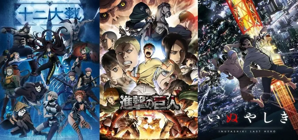 Kenangan Anime Summer 2017 Gambar kolase beberapa adegan terbaik dari anime musim panas 2017