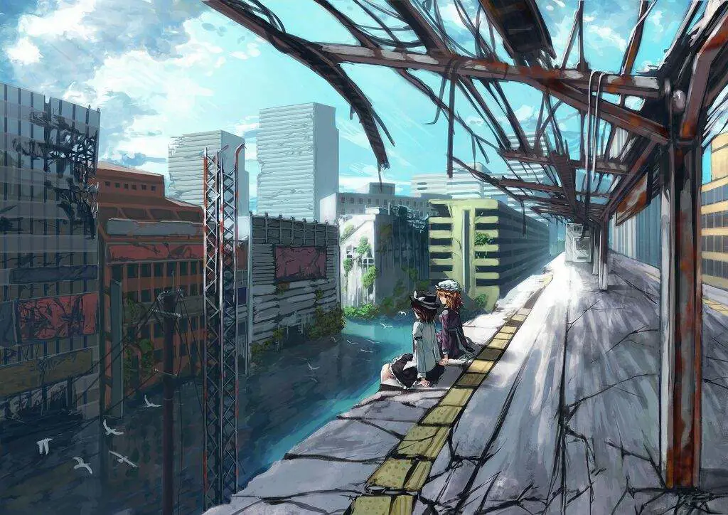 Pemandangan Alam yang Menakjubkan Gambar pemandangan alam dalam anime survival