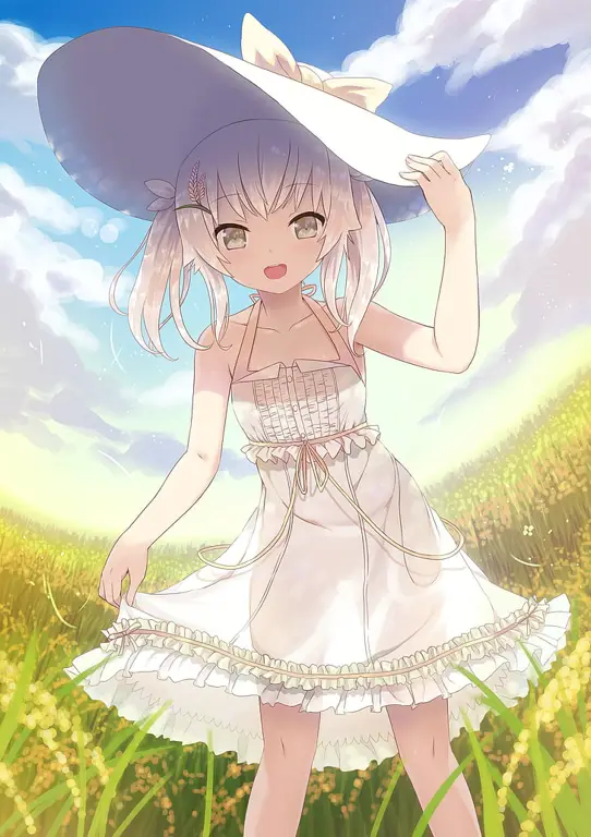 Karakter Anime Musim Panas yang Menggemaskan Ilustrasi gadis-gadis anime imut dengan pakaian musim panas