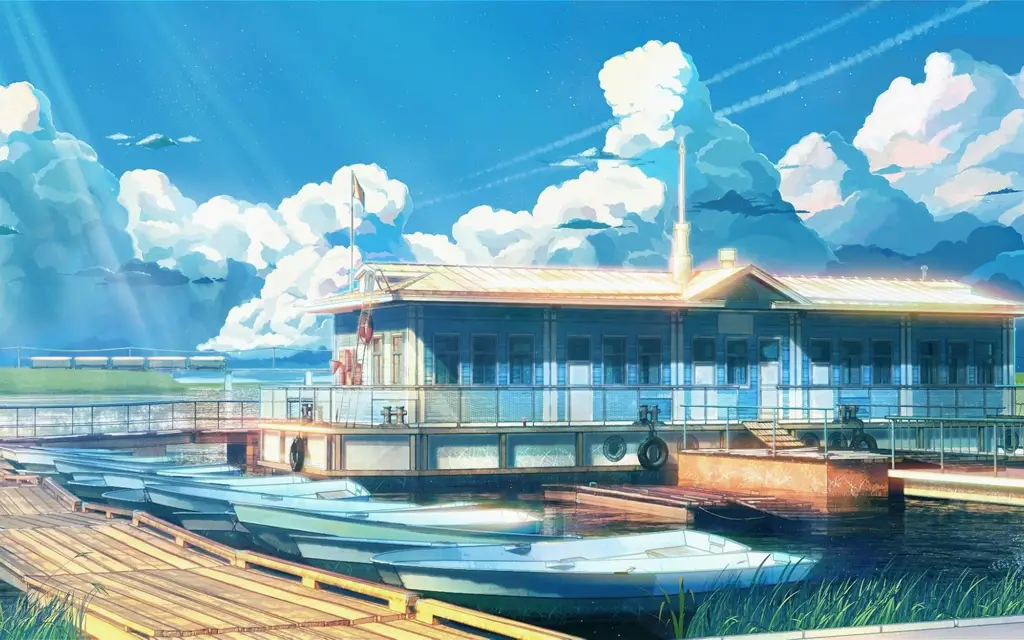Anime Summer 2019: Pemandangan yang Menawan Pemandangan musim panas yang indah, cocok untuk poster anime.