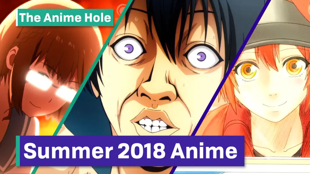 Anime Summer 2018 yang Menarik Gambar berbagai poster anime Summer 2018