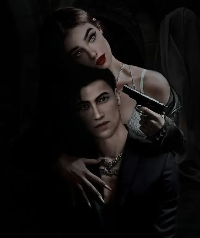 Ilustrasi pasangan anime mafia yang romantis Pasangan anime mafia romantis