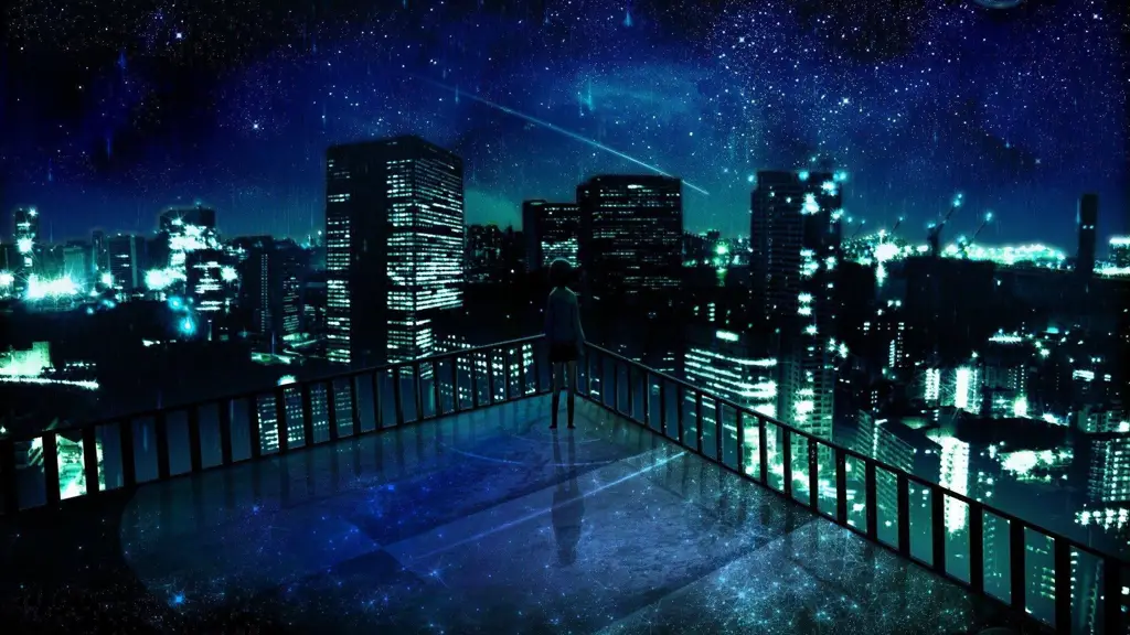 Suasana kota dalam anime mafia yang gelap dan penuh misteri latar belakang kota gelap yang menegangkan