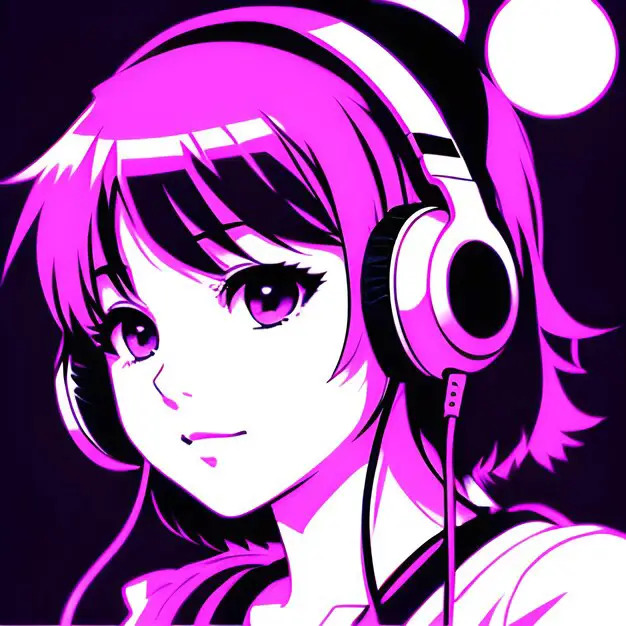 Gambar ilustrasi anime yang menarik Gambar gadis anime lucu dengan headphone