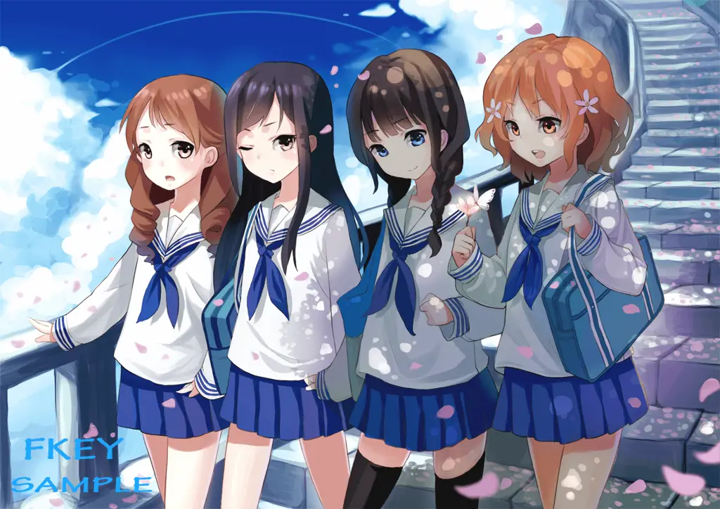 Menikmati anime bersama teman Gambar sekelompok teman yang sedang menonton anime bersama