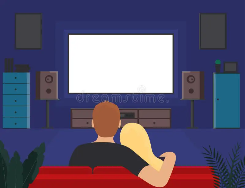 Menikmati waktu luang dengan menonton anime Karakter anime menonton televisi